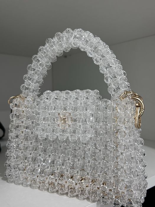 Сумка из бусин белая