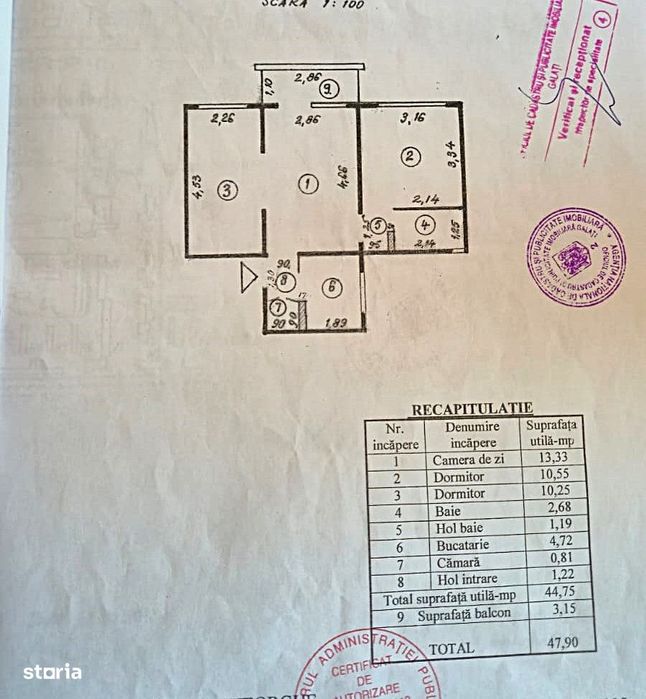 Apartament cu 3 camere in Micro 19