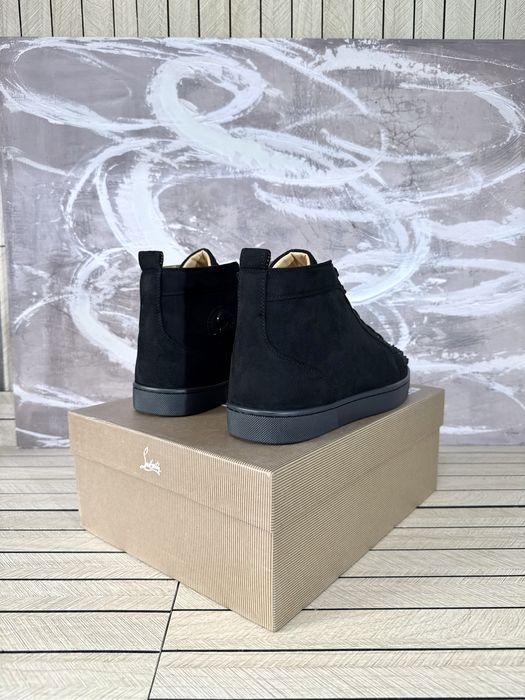 Christian Louboutin High Suede Black Spikes