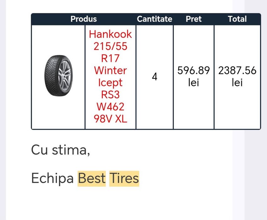 Vand 4 cauciucuri  de iarna Hankook