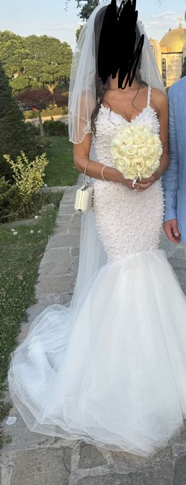 Сватбена Булчинска рокля с було + чанта и обувки