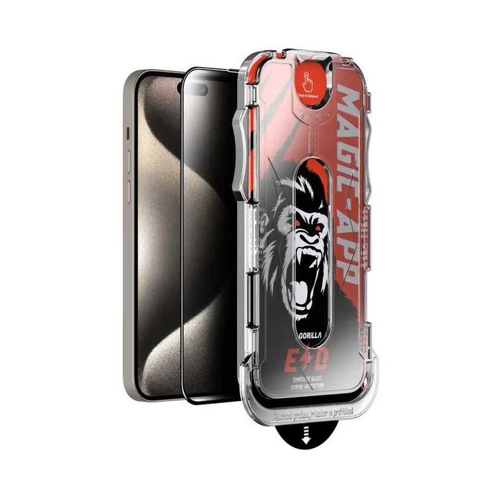 Gorilla glass протектор с лесно поставяне за iPhone 13/14/15/16/17