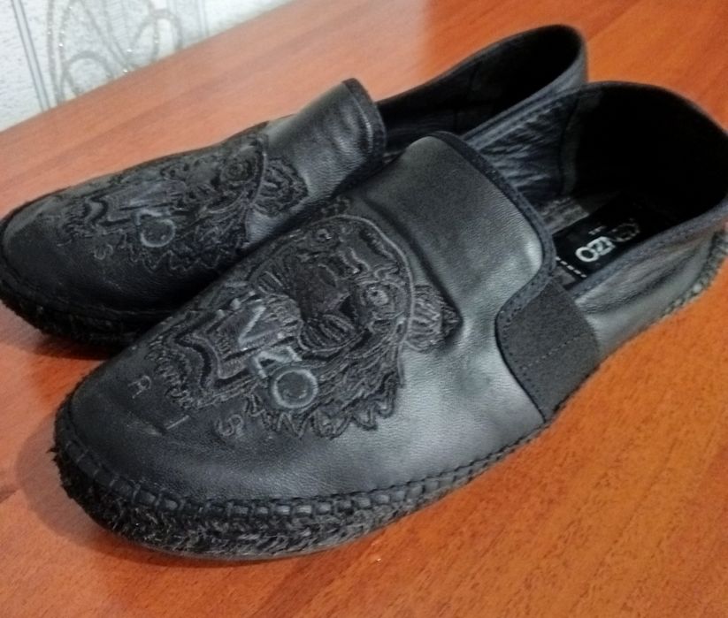 Мужские оригинальные кожаные кроссовки KENZO