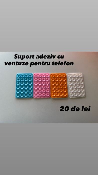 Suport adeziv cu ventuze pentru telefon