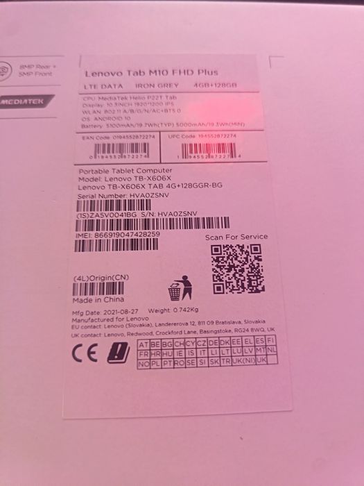 De vânzare tableta Lenovo  tab m10 fhd plus