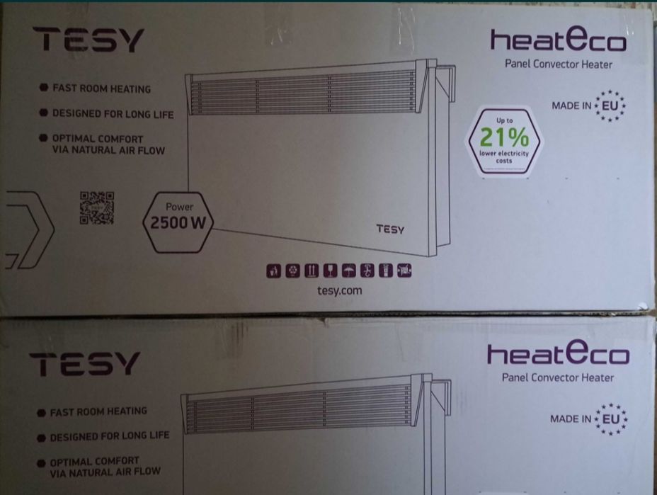 2 бр. Tesy heatEco Panel Convector Heater 2500W