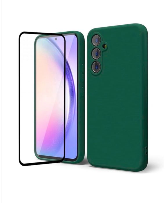 Samsung A15/A16/A26/A36/A56 - Husa Alcantara + Folie Sticla 6D PRIVACY