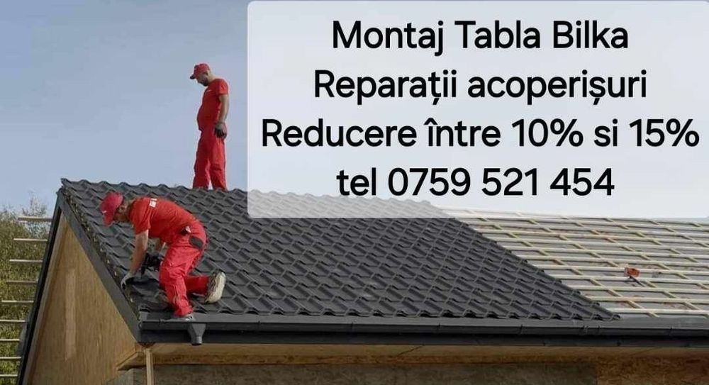Reparații Acoperișuri hidroizolații Montaj Tabla BILKA Arad