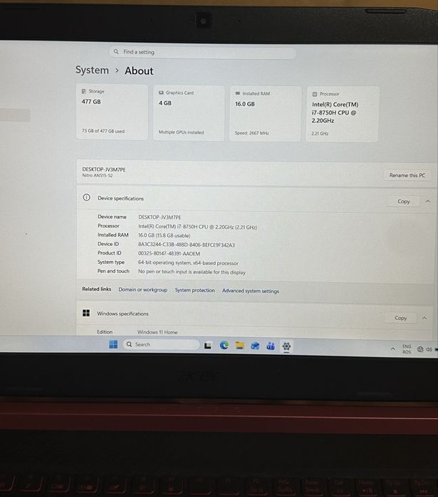 Super Preț! Laptop Gaming Acer Nitro 5! Perfect functional!