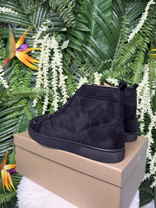 Christian Louboutin High Suede Black Spikes