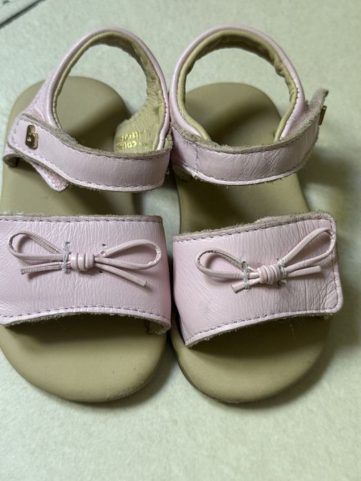 Sadale fetite, din piele naturala, roz, 20 Bibi