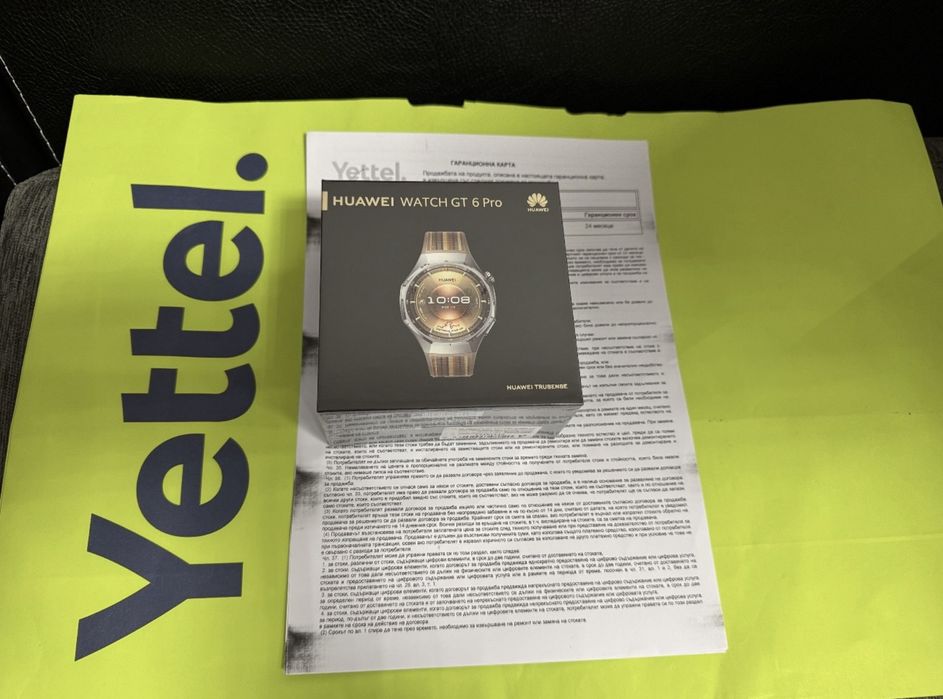 ЗАПЕЧАТАН 46mm Huawei watch GT 6 Pro | GT6 BT Гаранция Yettel 2028