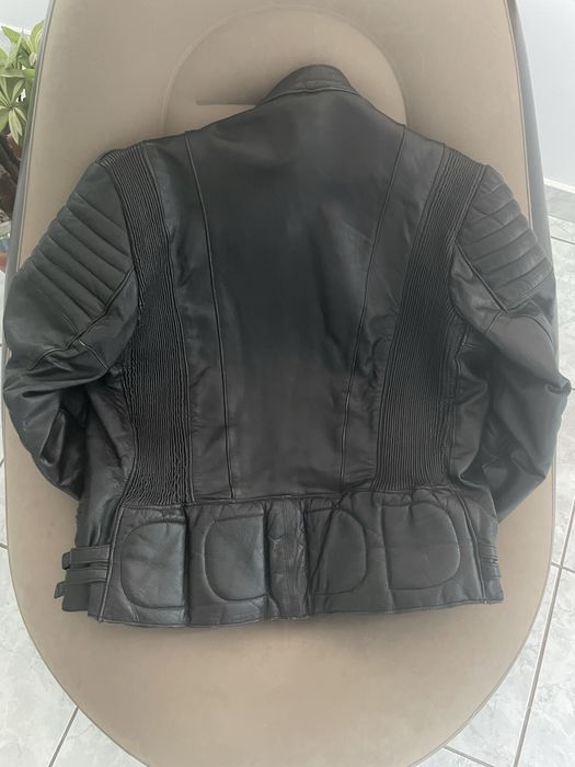 Geacă moto din piele naturală neagră – stil biker