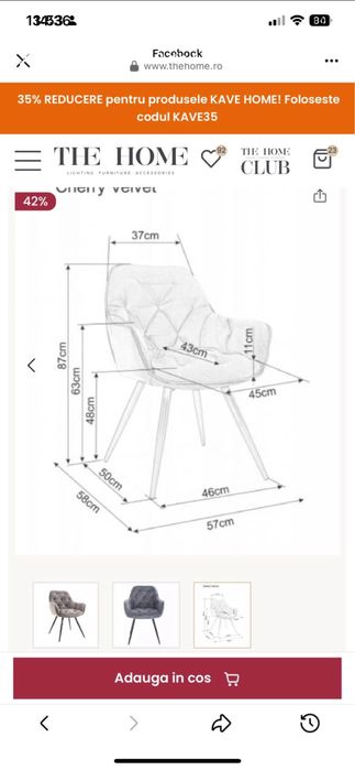 Set 4 scaune catifea ,The Home