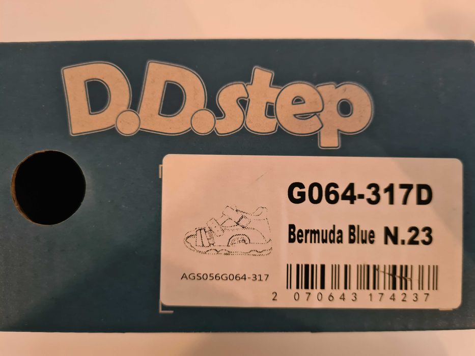 детски кожени сандали DDStep в синьо № 23