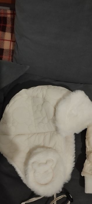 Шапка ушанка+ варежки 3-4 года