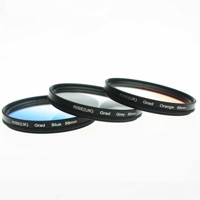 Комплект 3 броя градиентни филтри - сив / син / оранжев