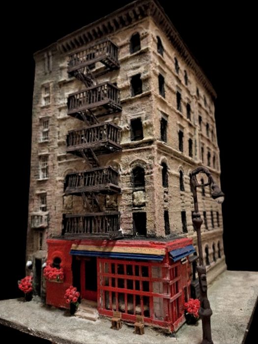 Арт интерпретация на емблематичната ъглова фасада от сериала приятели