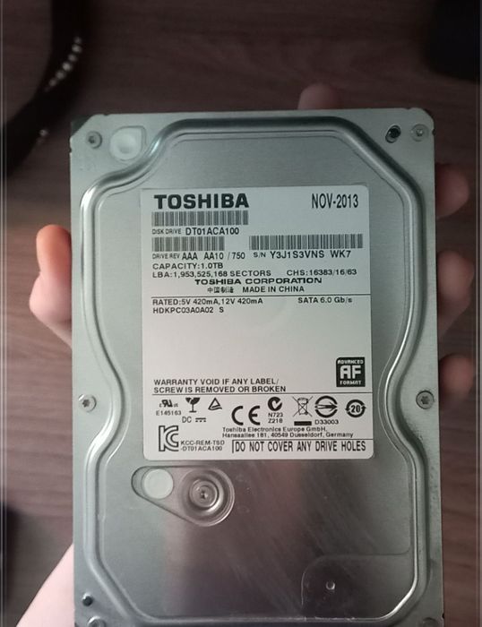 TOSHIBA DT01ACA100 ATA Device
Память: 1 TB
Пользовался хорошо