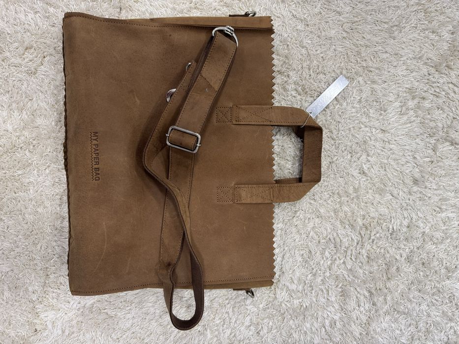 Geanta My Paper Bag - piele intoarsa