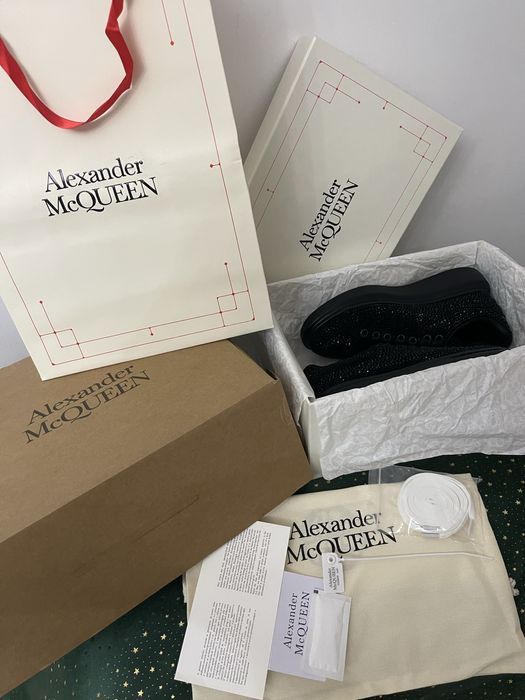 Alexander McQueen Black Crystal Classic Sole Ultra Premium Quality