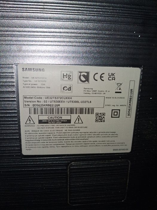 Vând Samsung 32T5372 Smart 80cm - Defect/Ecran Intact (Piese/Telecoman