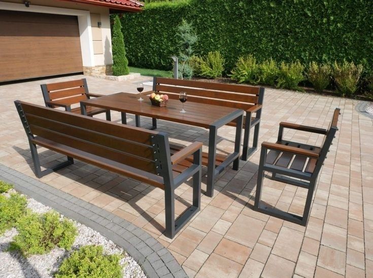 Градински мебели от дървен масив и желязо (маси, пейки, кресла)