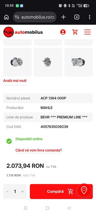 Compresor clima Mahle Premium Line