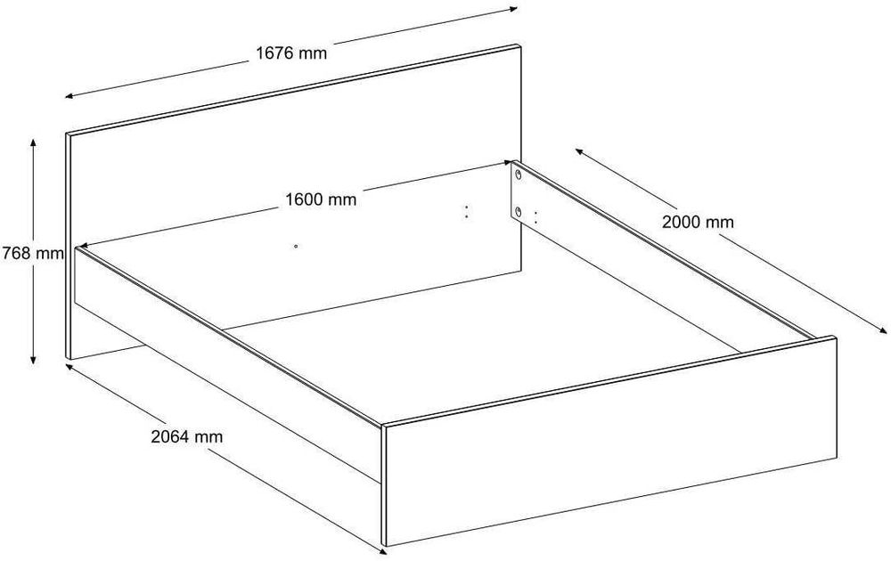 Легло Infinikit‎ 3385L260-ECR 160х200см рамка за легло спалня