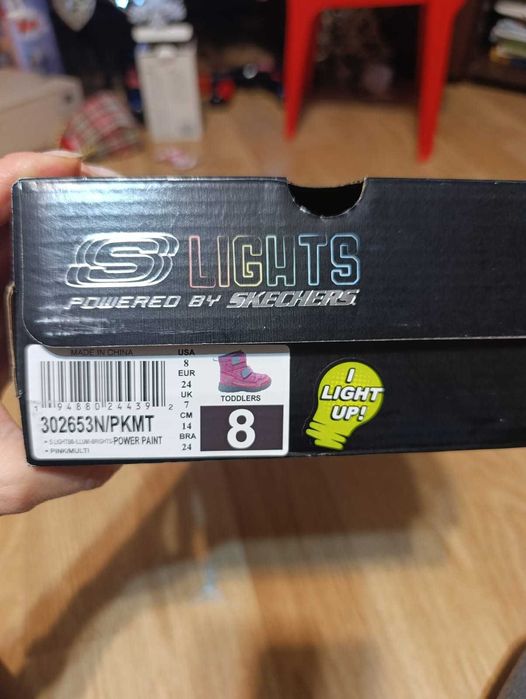 Ghete Skechers roz, Illumi-Brights marimea 24