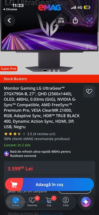 Monitor lg ultragear 480hz