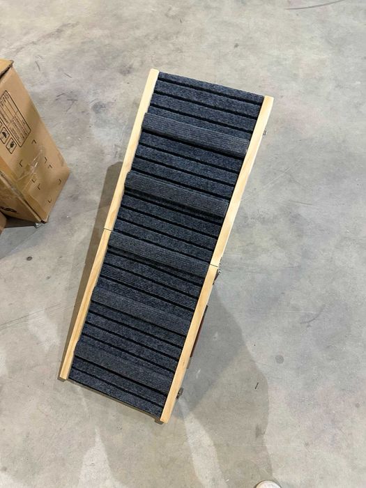 TNELTUEB – Rampă reglabilă din lemn pentru câini, pliabilă, 85 cm, gri