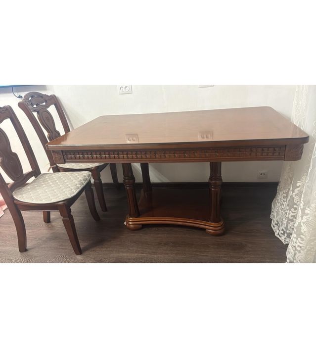 Стол со стульями 6 шт , дерево !