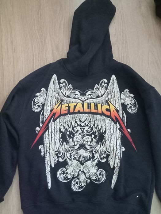 Hanorac plover metallica negru marimea S foarte oversized