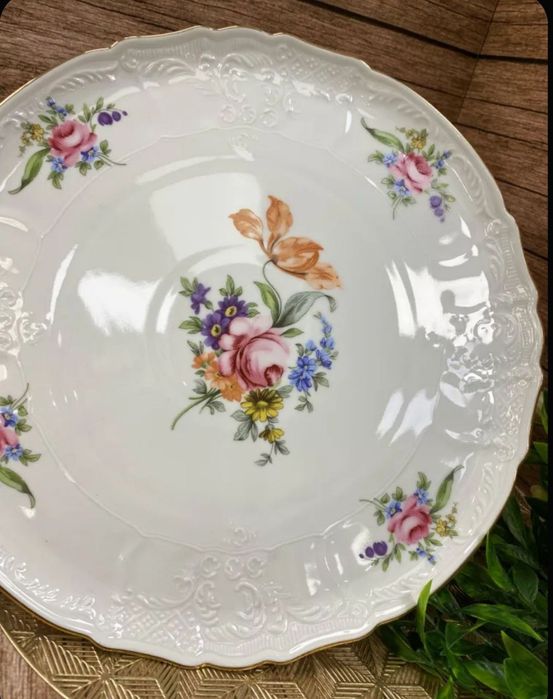 Фарфоровое блюдо 51см Мейсоновский букет Чехия