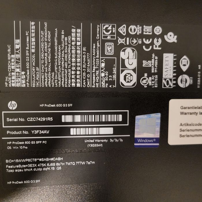 PC Business HP ProDesk 600 G3 – i5 6500 / 16GB RAM / SSD 256GB