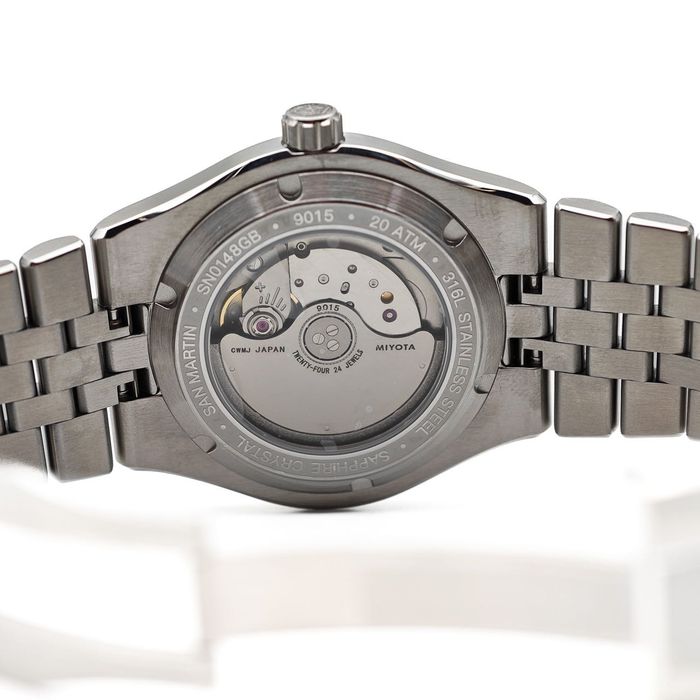 San Martin SN0148-GB Integrated Bracelet Blue Dial