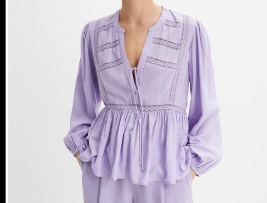 Bluza lila dama cu dantela