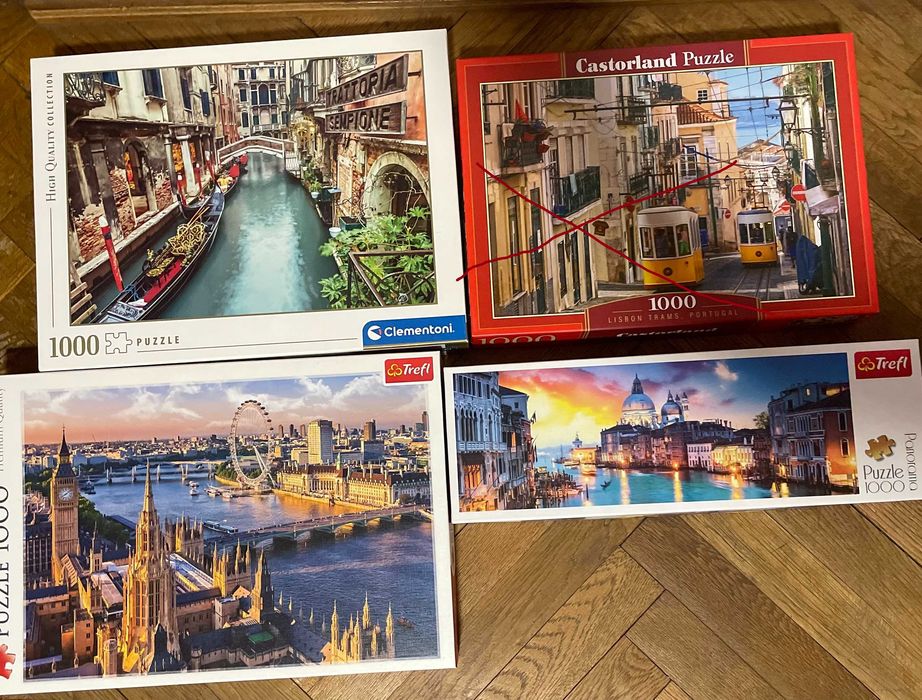 Vand cutii puzzle complete de  1000 buc.