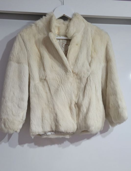 Меко палтенце от естествена кожа заек