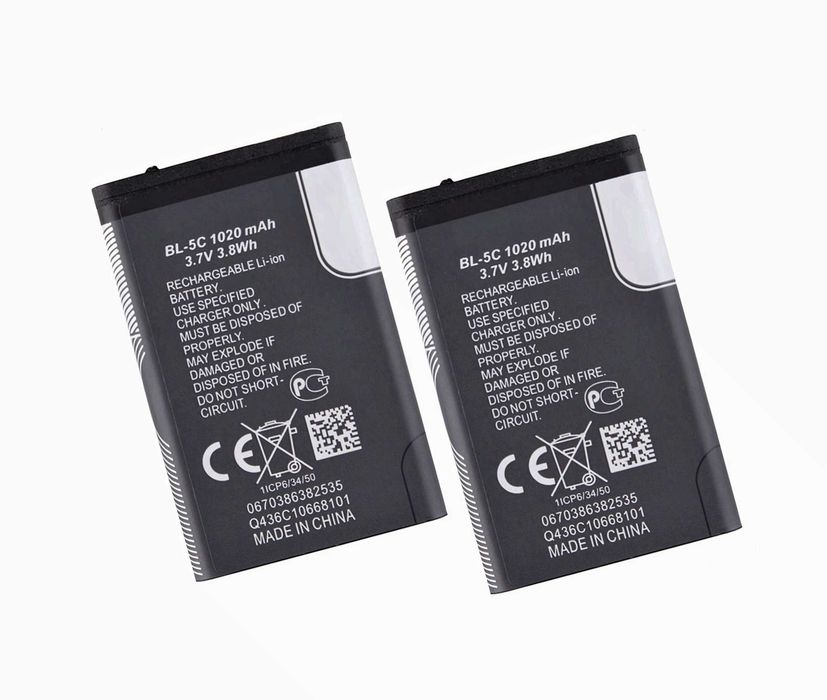 BL-5C Батерия 3.7V 1020mAh Акумулаторна за Телефони Радио Часовници