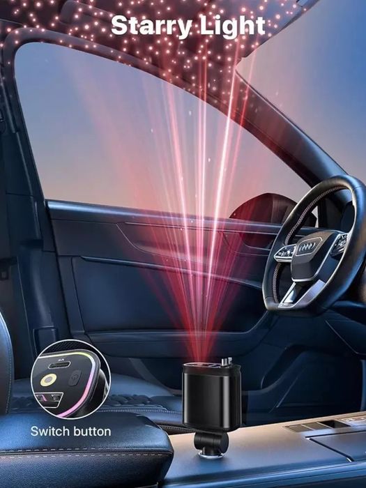 Starlight Retractable Car Charger telefon zaryadlash uchun moshina zar