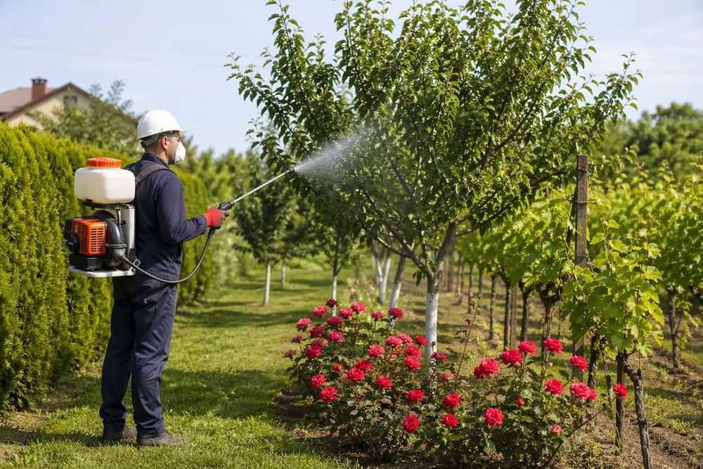 Tratamente  fitosanitare la Pomi, Vie, Trandafiri, Gazon, Tuia, Erbicidari cu Erbicid Total Consultatie la locatie pentru tratamente