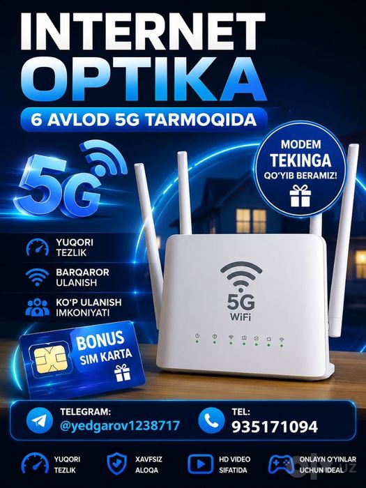 WiFi 6 tezkor internet endi TEKINGA