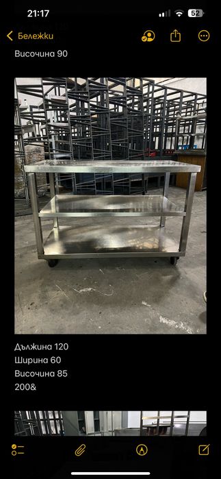 Иноксови работни маси с мивки нераждаема стомана