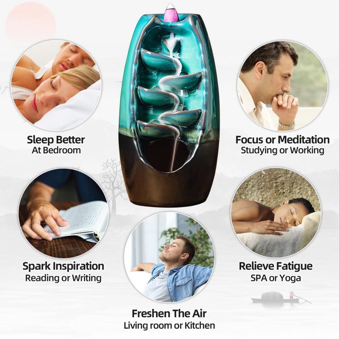 Arzator ceramic pentru conuri parfumate - 120 conuri — aromaterapie