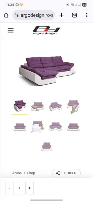 Canapea coltar modular