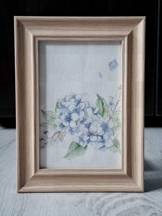 Tablouri Florale - Acuarelă Originală - Rama Lemn Clasic - Decor Pastel