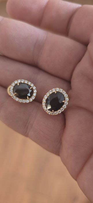 Cercei 18k safire si diamante naturale
