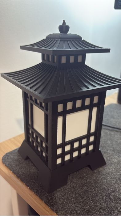 Lampă decorativă Pagoda, fără fir, 23 cm, negru